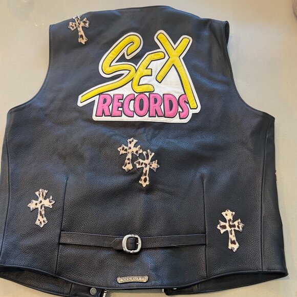 Chrome Hearts MATTY BOY Leather vest SEX RECORDS - Picture 8 of 9